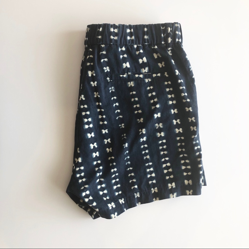 NWOT J CREW Blue Ikat Bow Shorts 10